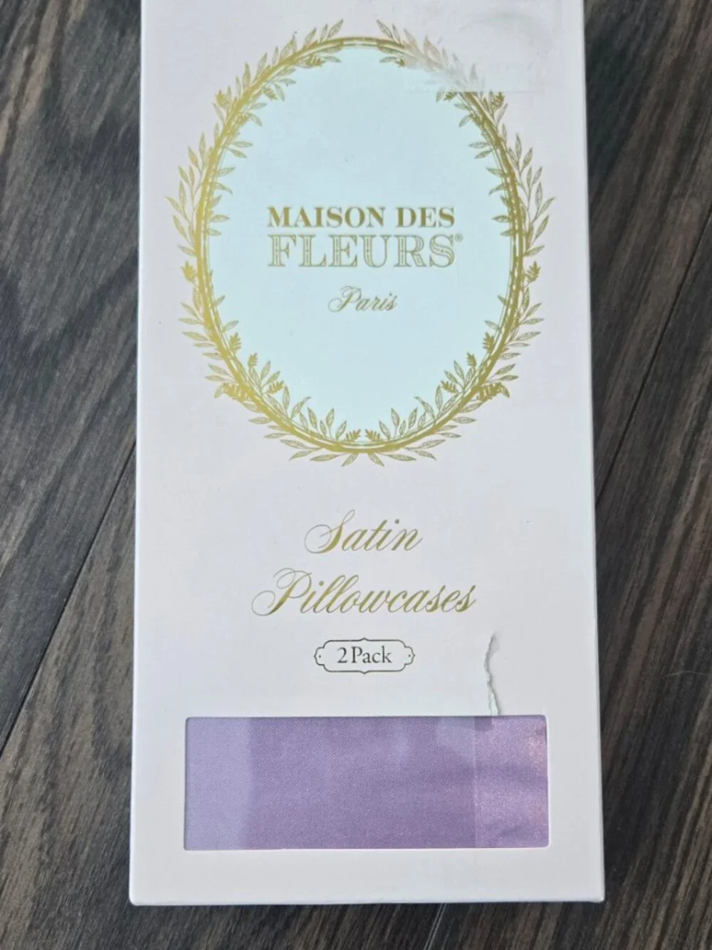 MAISON DES FLEURS Set of Two Satin Pillowcases NEW!